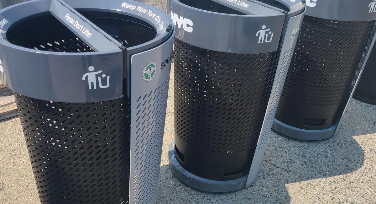 Futuristic garbage cans will soon appear on New York City streets following a delay tied to a feature of the newfangled $1,000 trash receptacles. The 